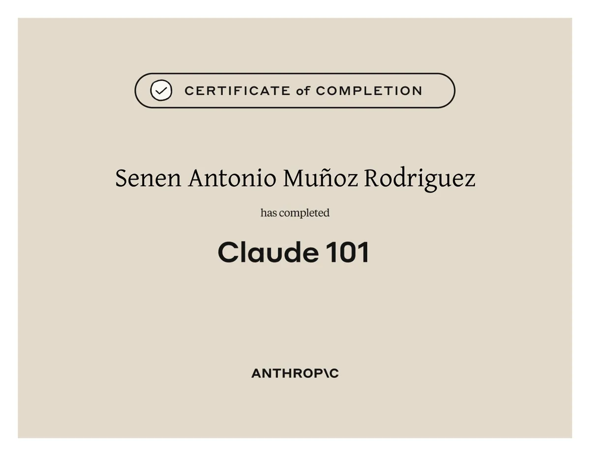 Certificado Claude 101 — Anthropic