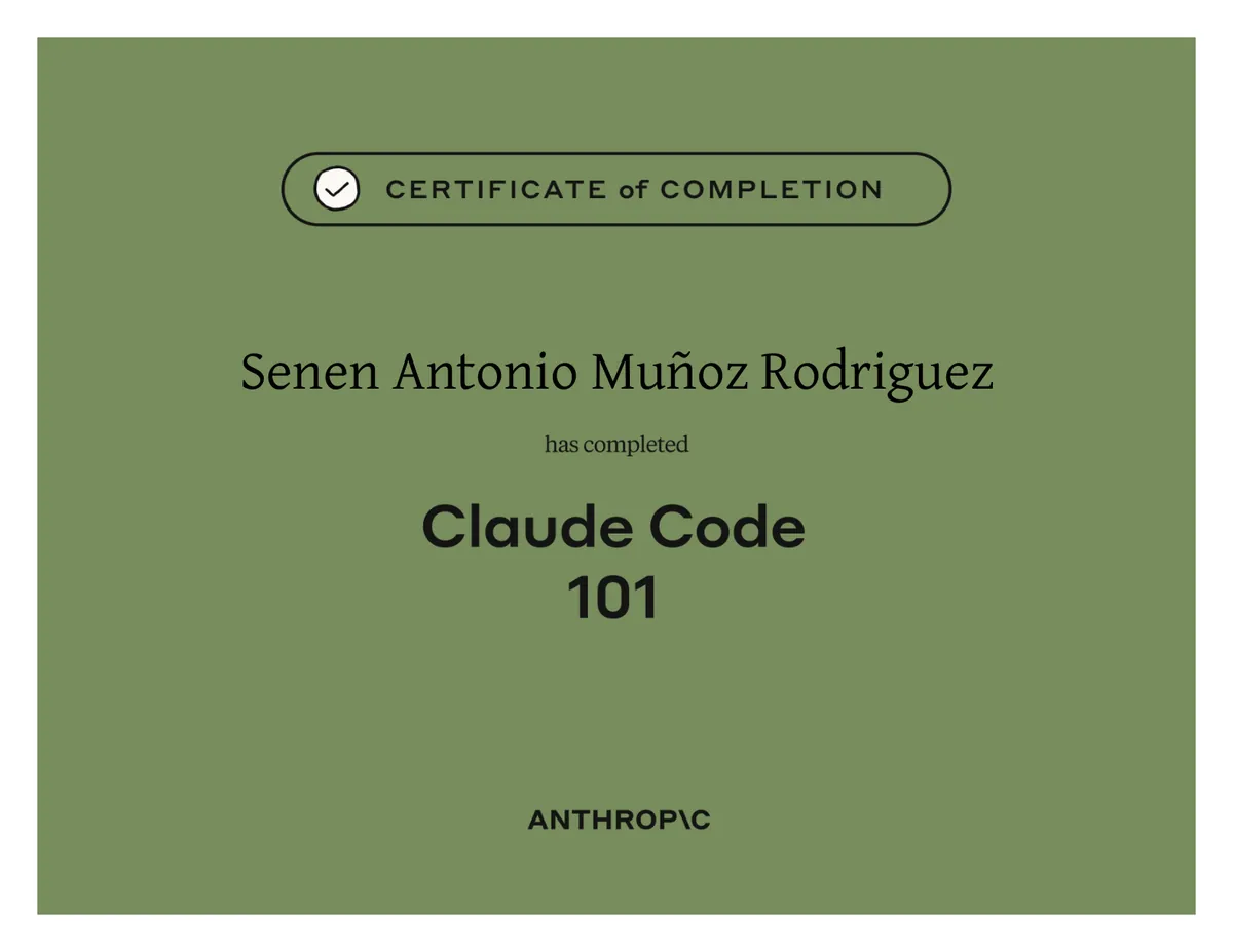 Certificado Claude Code 101 — Anthropic